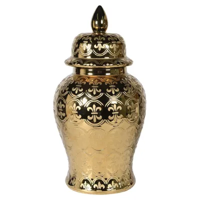Medium Gold Ceramic Ginger Jar
