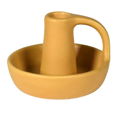 Mustard Ceramic Candle Holder