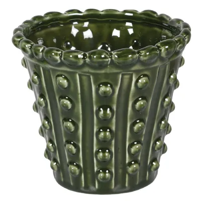Green Bobble Ceramic Planter