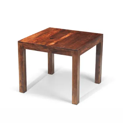Traditional Sheesham Wood Wax Lacquer Finish Square Dining Table