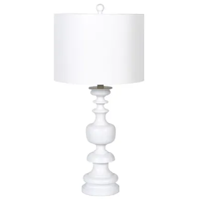 White Turn Wood Style Lamp