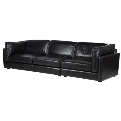 Noir Leather Sectional Sofa