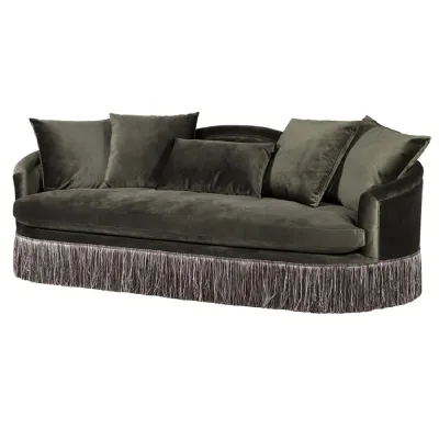 Peggy Fringed Camelback Sofa