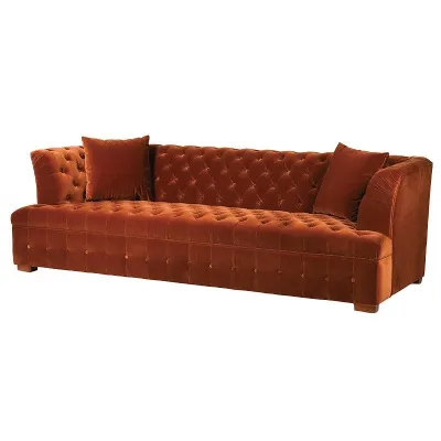 Lismore Orange Buttoned Sofa
