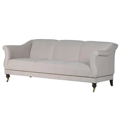 Formal Alderbourne Cream 3 Seater Sofa With Roll Top Arms