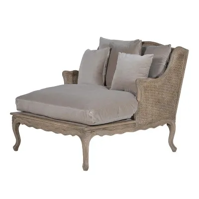 Fawn Velvet Long Salon Chair