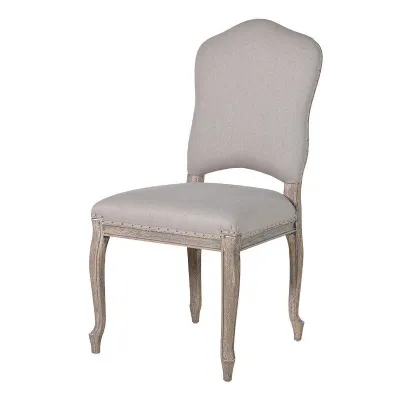 Shabby Chic Distressed French Period Grey Upholstered Dining Chair