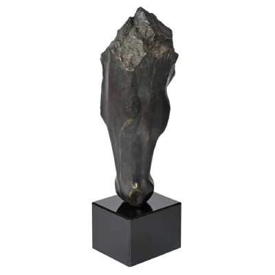 Black Horse Head On Plinth