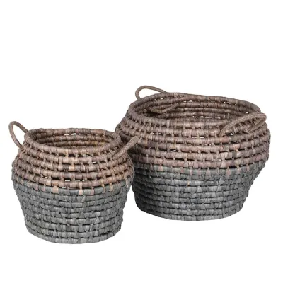 Set of 2 Maize Twine Baskets