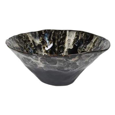 Black Fossil Deco Ceramic Bowl