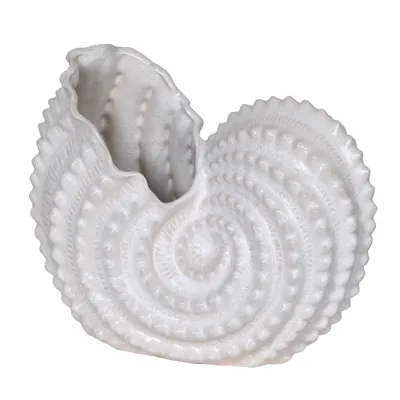 White Ceramic Shell Vase