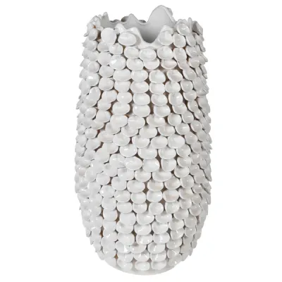 White Ceramic Leaf Vase
