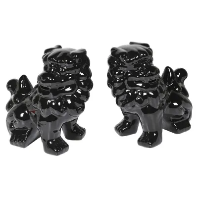 Pair of Glazed Ceramic Foo Dogs