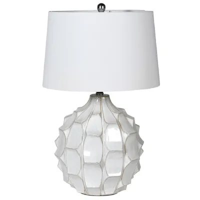 White Petal Effect Table Lamp with Shade