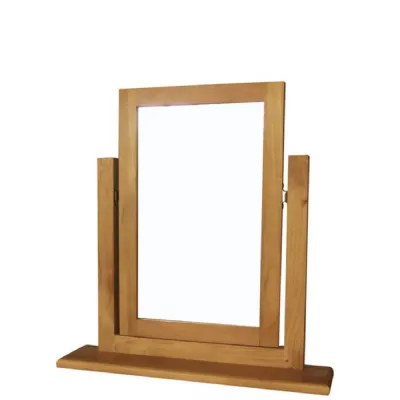 Rustic Style Natural Solid Pine Vanity Adjustable Mirror