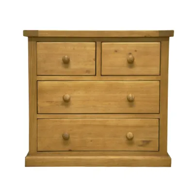 Classic Natural Solid Pine Kids 4 Drawer Bedroom Chest