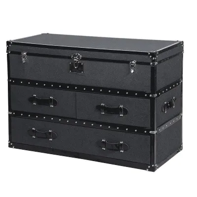 Modern Grey Felt 2 Bar Chest of Drawers Trunk Storage Chest