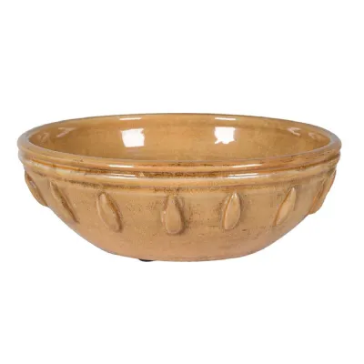Distressed Mustard Ceramic Spike Bowl