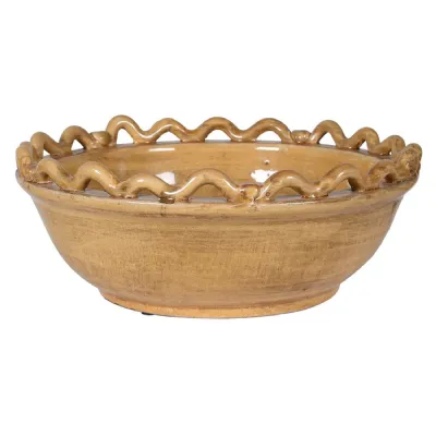 Mustard Wavy Edge Ceramic Bowl