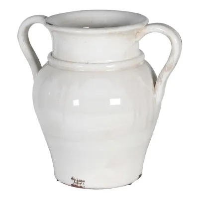 Cream Distressed Ceramic Case with Handles