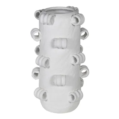 Tall White Curl Vase