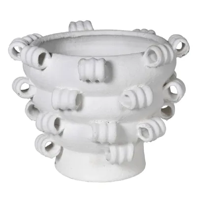 White Curl Terracotta Vase