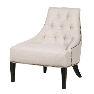 Modern Small Beige Studded Chair