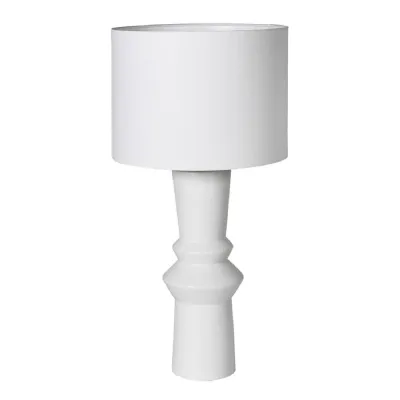 Matt White Bulbous Table Lamp