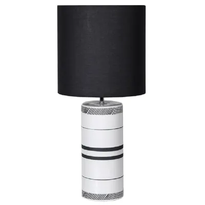 Stripe Lamp With Black Shade