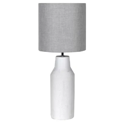 Wht Ceramic Lamp With Gry Shd
