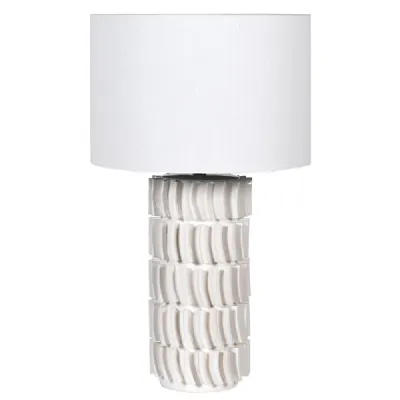 White Tiled Lamp With Shade