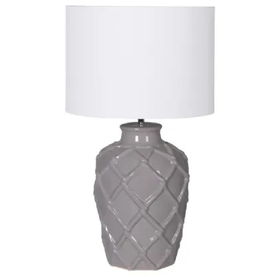 Grey Rope Pattern Ceramic Table Lamp