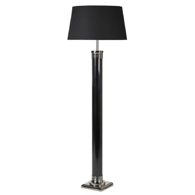 Black and Nickel Floor Lamp with Shade