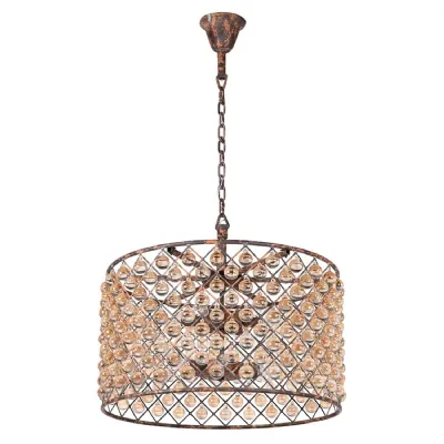 Rustic Amber Glass Bauble Chandelier