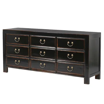 Shanxi Black 9 Drawer Sideboard