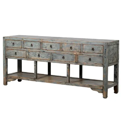 Grey Wash 9 Drw Desk