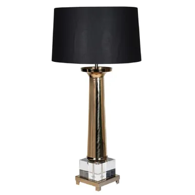 Gold Column Table Lamp with Shade