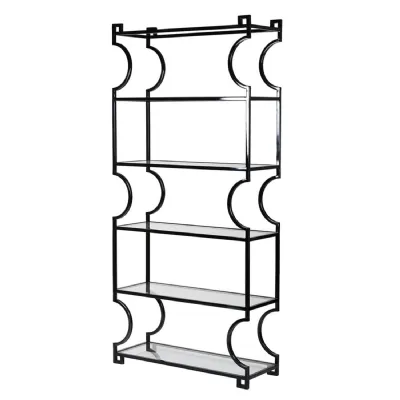 Black Glass 6 Shelf Unit
