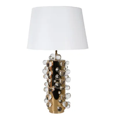 Gold Cabochon Table Lamp with Shade