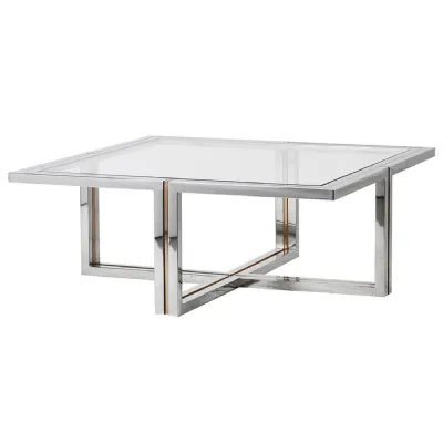 Bi metal Steel and Glass Top Coffee Table