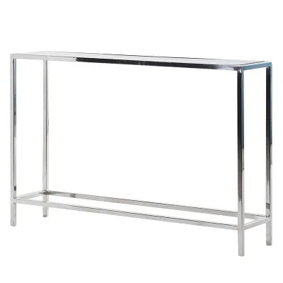 Glass and Steel Framed Console Table