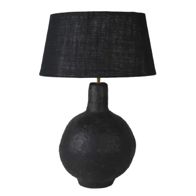 Black Eco Table Lamp with Jute Shade