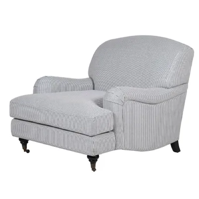 Long Island Blue Stripe Slipper Chair