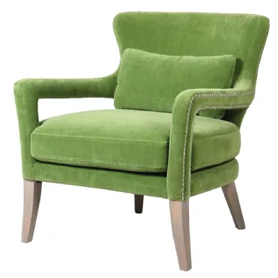 Pistachio Studded Club Chair