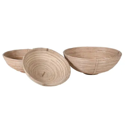 Set of 3 Rattan Bowls