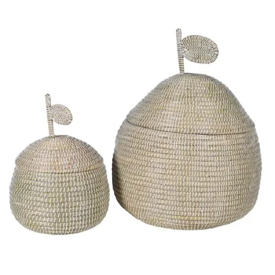 Set of 2 Peach Shaped Baskets