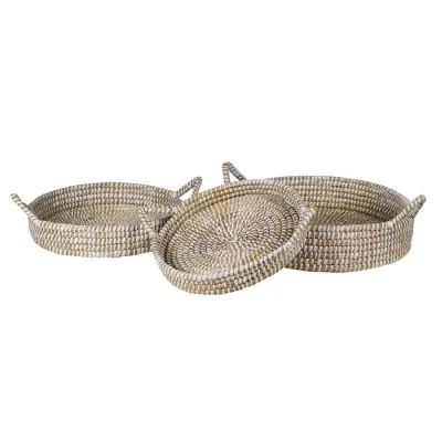 Set of 3 Woven Round Trays