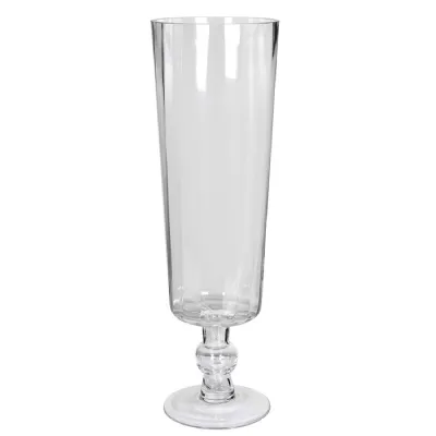 Tall Pleated Glass Vase