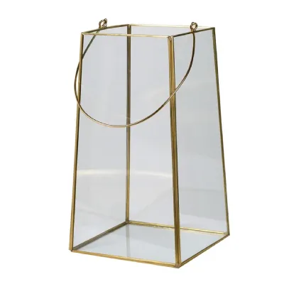 Small Gold Glass Lantern