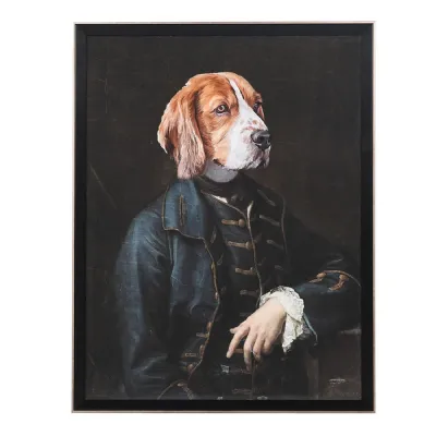 Dog in Blue Jacket Print